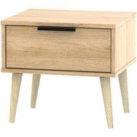 Welcome Furniture Ready Assembled Hirato 1 Drawer Soft Oak Locker With Black Hairpin Legs, Brown