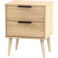 Welcome Furniture Ready Assembled Hirato 2 Drawer Soft Oak Locker With Hairpin Legs, Brown