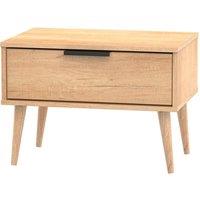 Welcome Furniture Ready Assembled Hirato 1 Drawer Soft Oak Midi Chest With Black Hairpin Legs, Brown