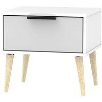 Welcome Furniture Ready Assembled Hirato 1 Drawer Grey/White Locker With Black Hairpin Legs, White