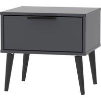 Welcome Furniture Ready Assembled Hirato 1 Drawer Black Locker With Black Wooden Legs, Black