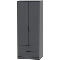 Welcome Furniture Ready Assembled Hirato 2 Door 2 Drawer Black Wardrobe, Black