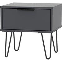 Welcome Furniture Ready Assembled Hirato 1 Drawer Black Locker With Black Hairpin Legs, Black