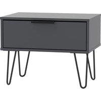 Welcome Furniture Ready Assembled Hirato 1 Drawer Black Midi Chest With Black Hairpin Legs, Black