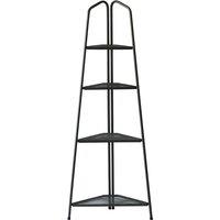 VegTrug Modern Corner Plant Stand 4 Shelf, Grey