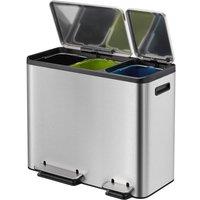 EKO Ecocasa Recycling Bin 45L - Stainless Steel, Silver