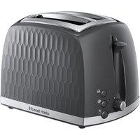 Russell Hobbs 26063 Honeycomb 2 Slice Wide Slot Toaster - Grey, Grey