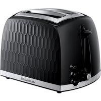 Russell Hobbs 26061 Honeycomb 2 Slice Wide Slot Toaster - Black, Black