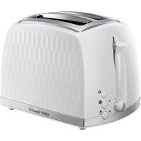 Russell Hobbs 26060 Honeycomb 2 Slice Wide Slot Toaster - White, White