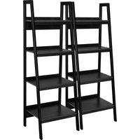 Dorel Lawrence 4 Shelf Ladder Bookcase Bundle - Set of 2, Black