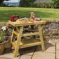Zest BBQ Side Table, Brown