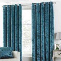 Paoletti Verona Crushed Velvet Ringtop Eyelet Curtains (Pair) Polyester Teal (229X137Cm), Green