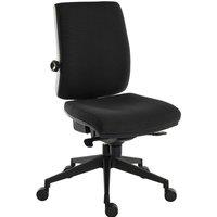 Teknik Office Ergo Plus Black Fabric 24 Hr Operator Chair with Black Ultra Pyramid Base - Rated Up To 24 Stone, Black