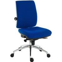 Teknik Office Ergo Plus Blue Fabric 24 Hour Operator Chair with an Aluminium Pyramid Base - Rated Up To 24 Stone, Blue