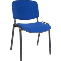 Teknik Office Stackable Conference Chair with Padded Seat and Backrest - Black Fabric, Blue