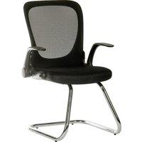 Teknik Flip Mesh Visitor Chair in Black w/Fold Down Backrest, Black