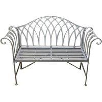 Charles Bentley Wrought Iron Bench - Grey, Grey