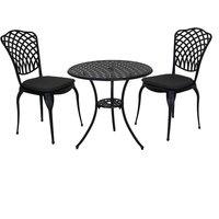 Charles Bentley Cast Aluminium Bistro Set - Grey, Grey