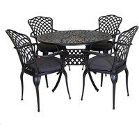 Charles Bentley Cast Aluminium 4 Seater Dining Set - Grey, Grey