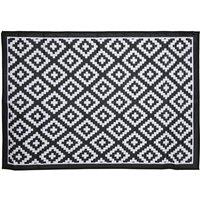 Charles Bentley Plastic Indoor/Outdoor Rug Large - Black, Black