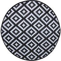 Charles Bentley Indoor/Outdoor Rug Medium Round - Black, Black
