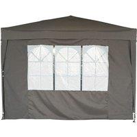 Charles Bentley 3x3m Pop Up Gazebo With 3 Side Walls - Grey, Grey