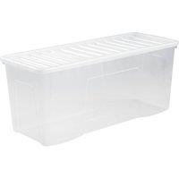 Wham Crystal Clear Storage Box with Lid 133L, Clear