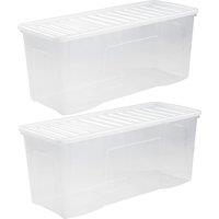 Wham Crystal Clear Storage Box with Lid 133L - Set of 2