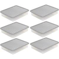 Wham Grey Storage Box & Lid 14.75L - Set of 6, Grey