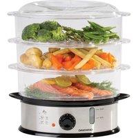 Daewoo SDA1338 1200W 9L 3-Layer Food Steamer - Silver, Silver