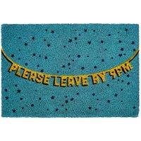 Premier Housewares Blue Coir Doormat - Please Leave By 9pm, Blue
