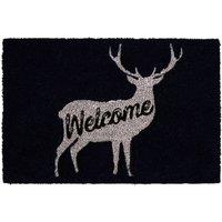 Premier Housewares Blue Coir Doormat - Welcome Deer, Blue