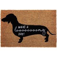 Premier Housewares Sausage Dog PVC Backed Coir Doormat, Brown