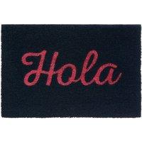 Premier Housewares Neon Hola PVC Backed Coir Doormat, Black
