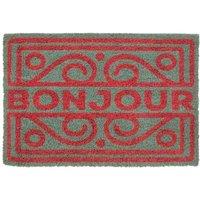 Premier Housewares Neon Bonjour Doormat - Grey, Red