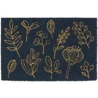 Premier Housewares Sustain Botanical Doormat - Black, Black