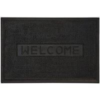Premier Housewares Welcome Rubber Doormat - Black, Black