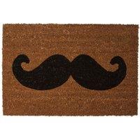 Premier Housewares Coir Doormat - Moustache, Brown