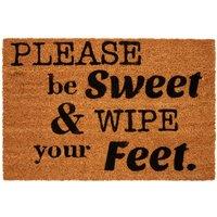 Premier Housewares Natrual Coir Doormat - Please Be Sweet, Brown
