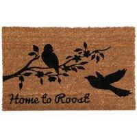 Premier Housewares Natrual Coir Doormat - Home To Roost, Brown
