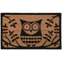 Premier Housewares Natrual Coir Doormat - Owl, Brown