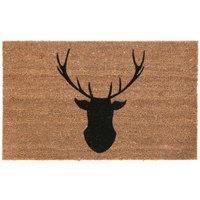 Premier Housewares Natrual Coir Doormat - Stag, Brown