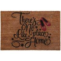 Premier Housewares Natrual and Black Coir Doormat - Place Like Home, Brown