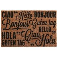 Premier Housewares Multicoloured Coir Doormat - Greetings, Multi