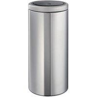 Brabantia Touch Bin 30L Flat Lid - Matt Steel, Silver