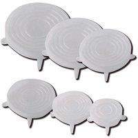 Silicone Bowl Lids - Pack of 6, Clear