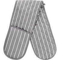 Le Chateau Woven Butcher's Stripe Double Glove - Grey, Grey