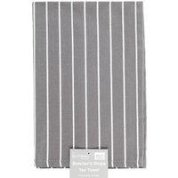 Le Chateau Woven Butcher's Stripe Tea Towel - Grey, Grey