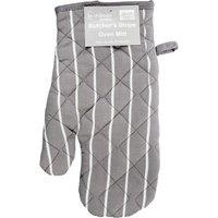 Le Chateau Woven Butcher's Stripe Oven Mitt - Grey, Grey
