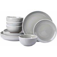 The Waterside 12 Piece Dinner Set - Grey, Grey